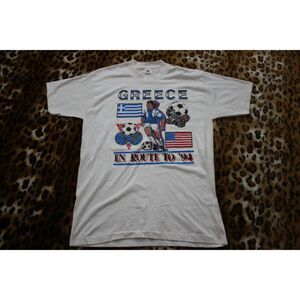 Vintage Greece Soccer Tee 1991 En Route to 94 Football L